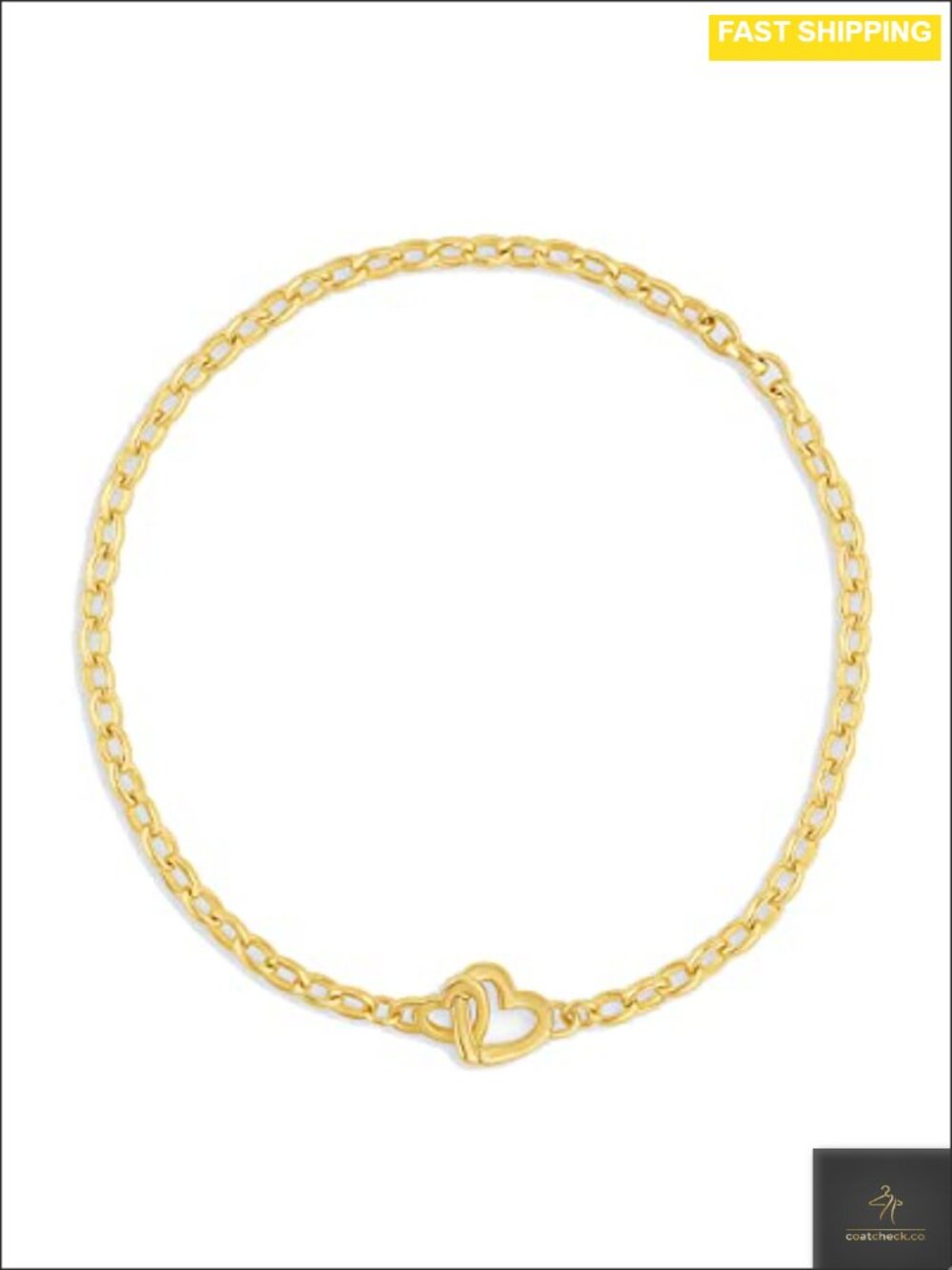18k Gold Plated Heart Bracelet with Interlocking Design